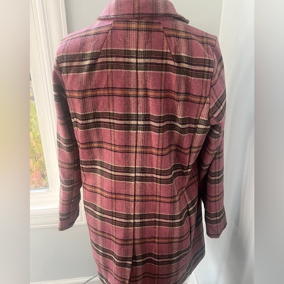 Davi & Dani Sz Small Pink Houndstooth Plaid Double Breasted Button Coat Jacket - Picture 6 of 16